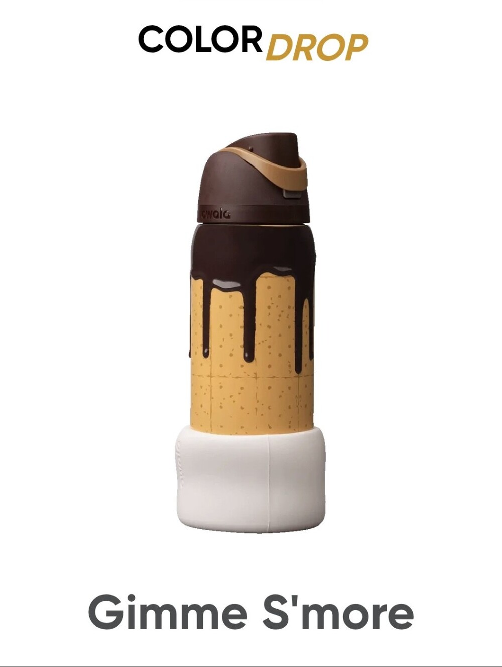NIB Owala 32oz FreeSip® Water Bottle in Brown & Cream - Gimme S'more Limited Edt